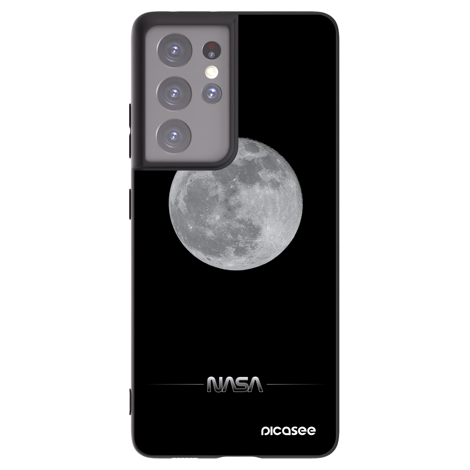 Picasee silikonový černý obal pro Samsung Galaxy S21 Ultra 5G G998B - Moon Minimal