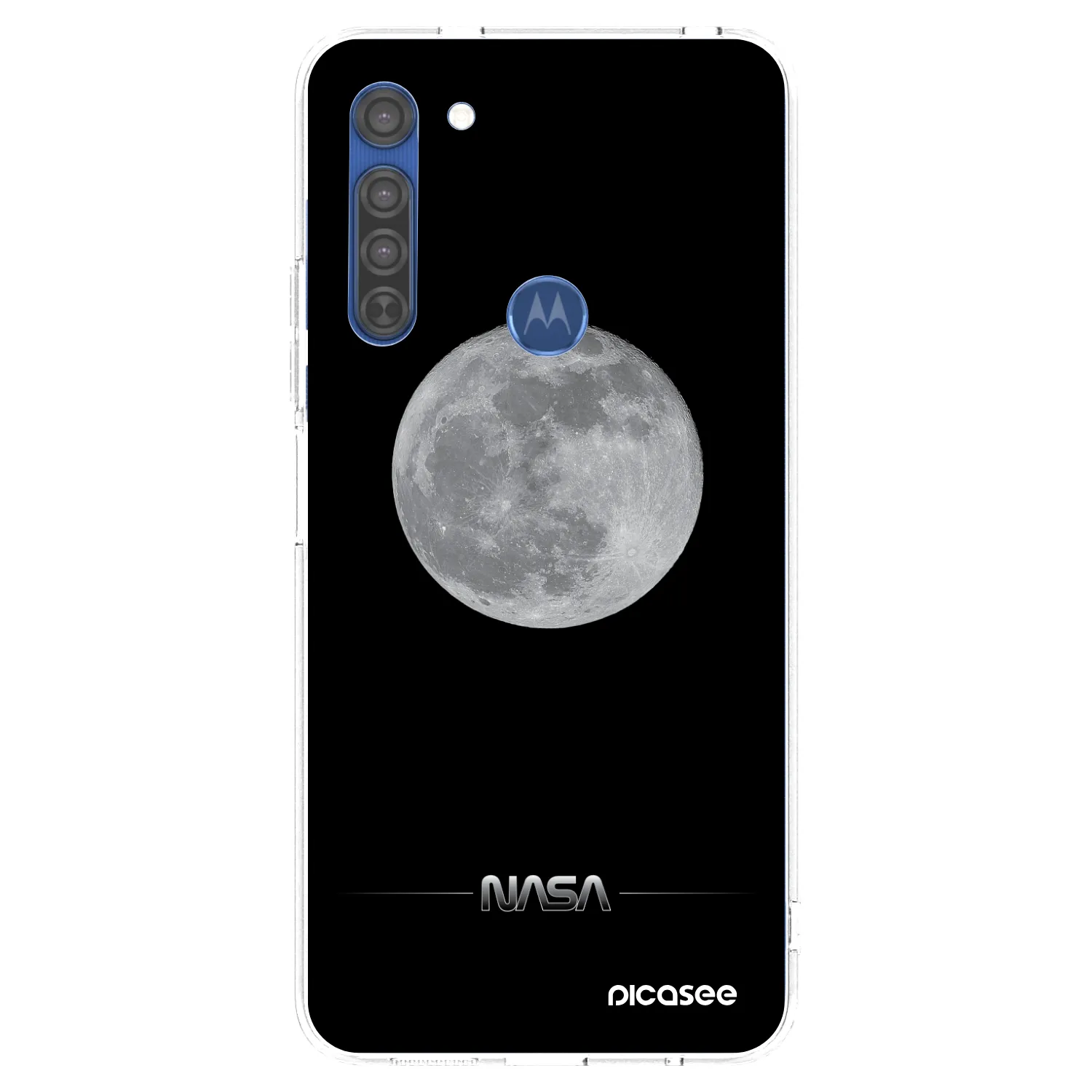 Picasee silikonový průhledný obal pro Motorola Moto G8 - Moon Minimal