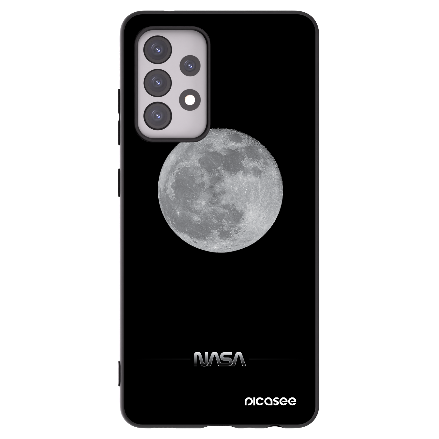 Picasee silikonový černý obal pro Samsung Galaxy A52 5G A525F - Moon Minimal