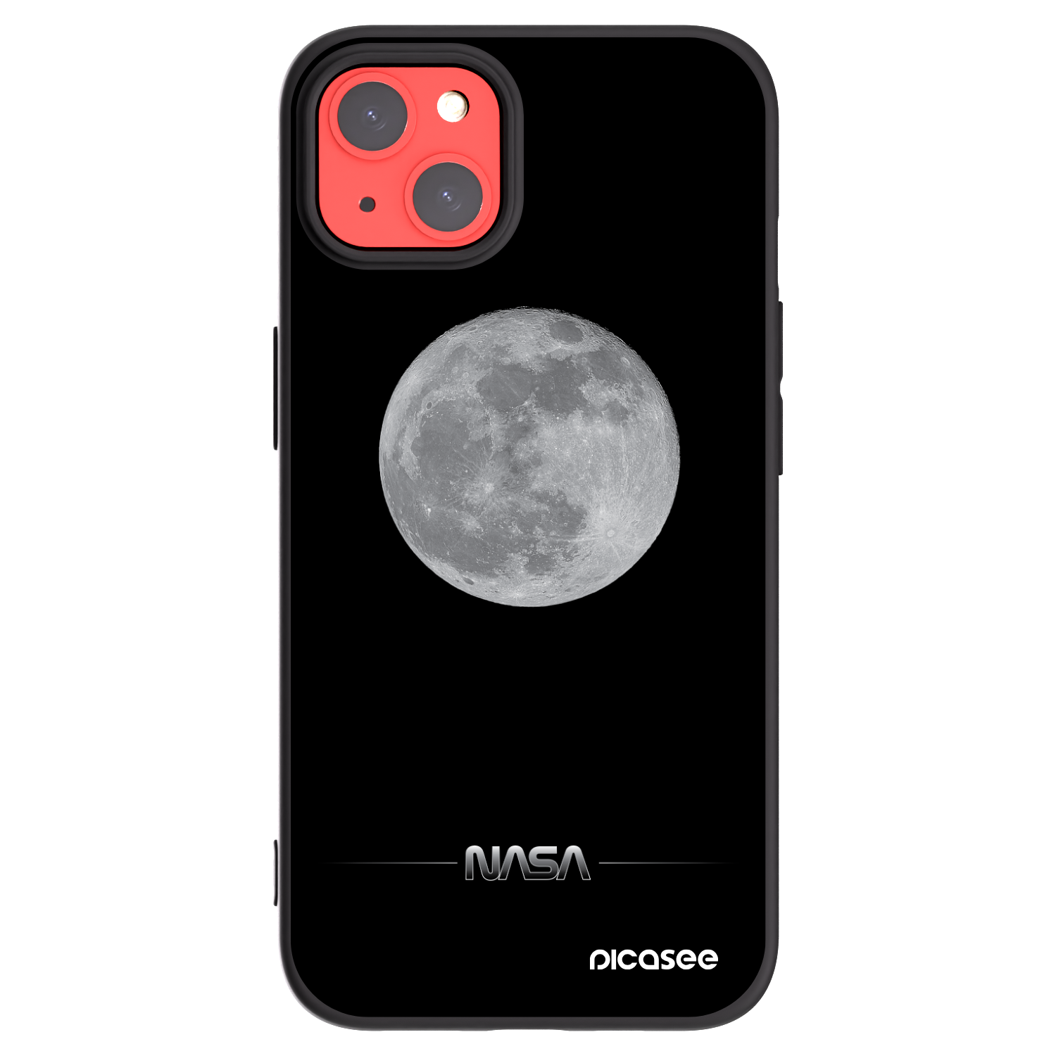 Picasee silikonový černý obal pro Apple iPhone 13 - Moon Minimal