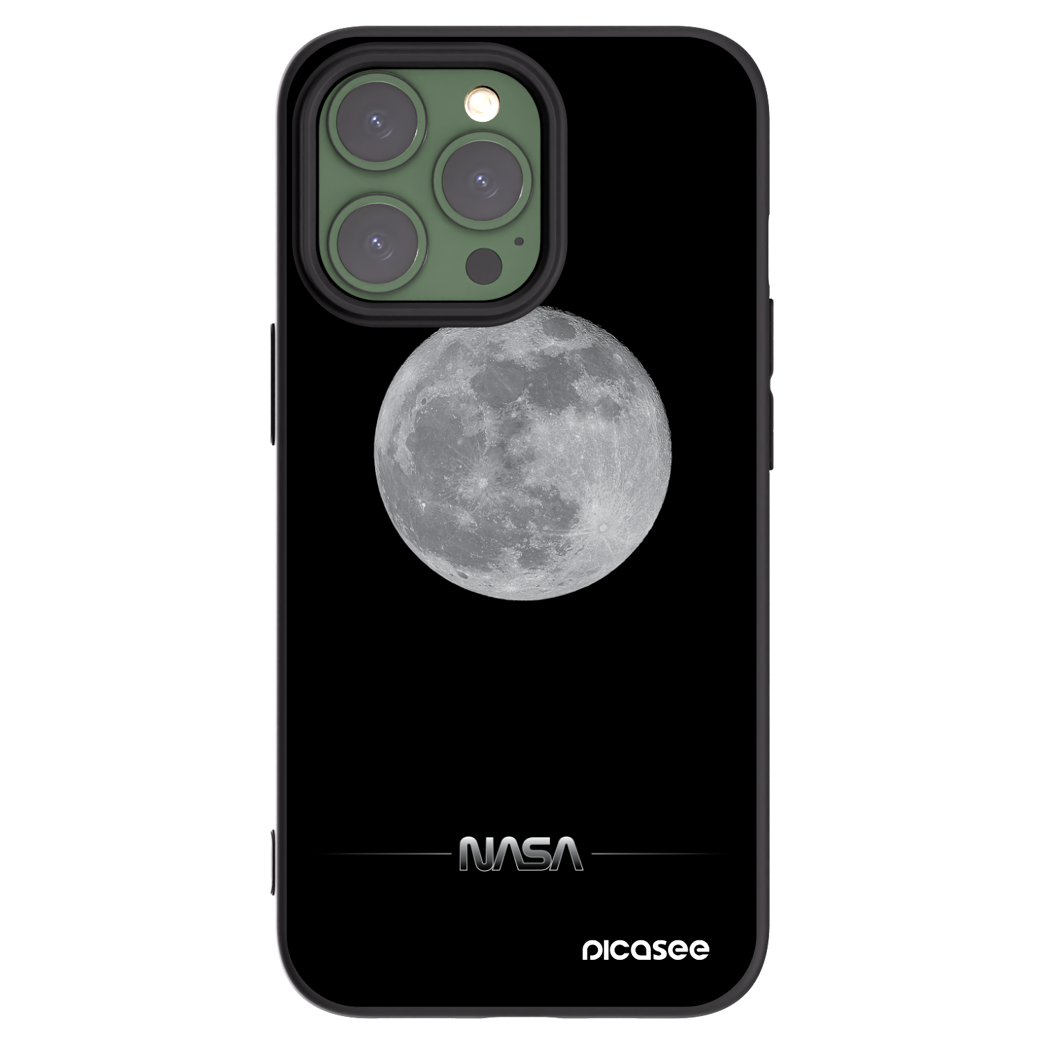 Picasee silikonový černý obal pro Apple iPhone 13 Pro - Moon Minimal