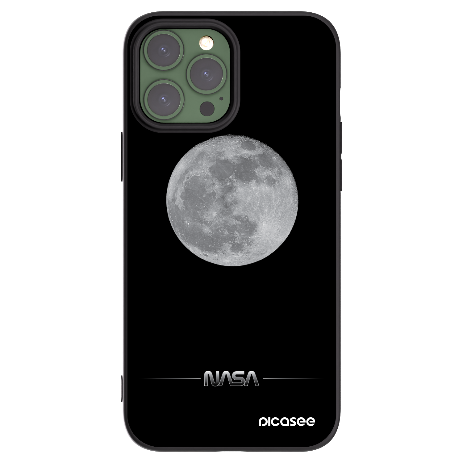 Picasee silikonový černý obal pro Apple iPhone 13 Pro Max - Moon Minimal