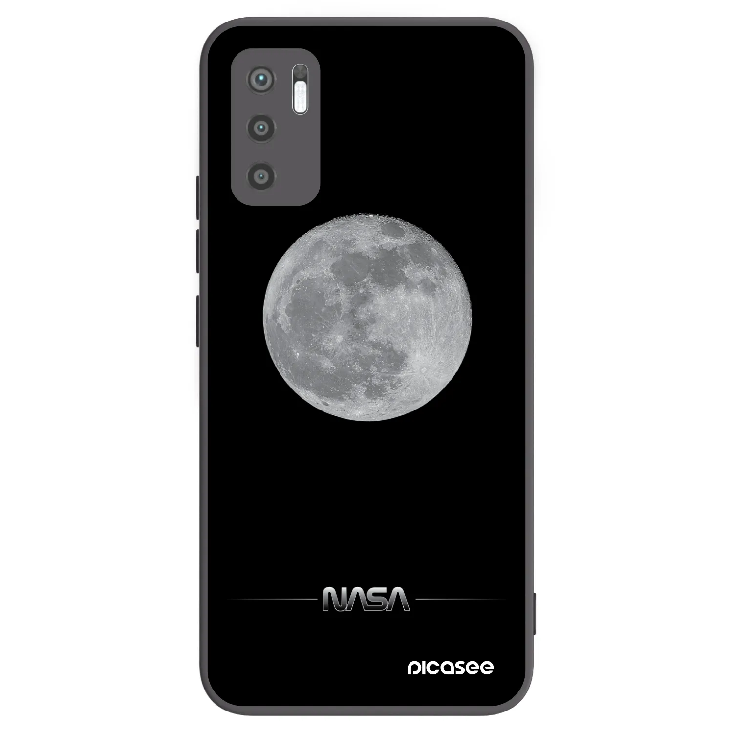 Picasee silikonový černý obal pro Xiaomi Redmi Note 10 5G - Moon Minimal