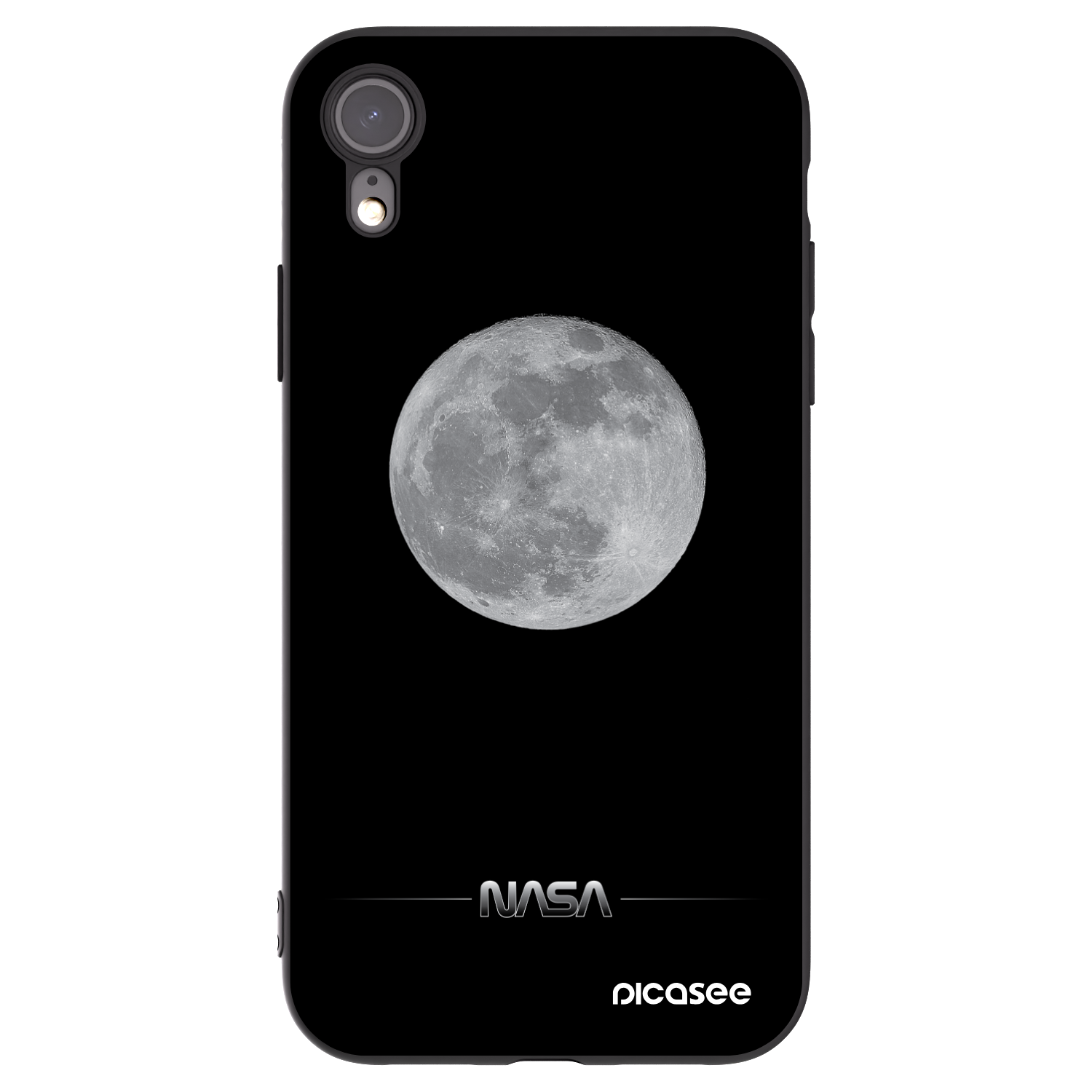 Picasee silikonový černý obal pro Apple iPhone XR - Moon Minimal
