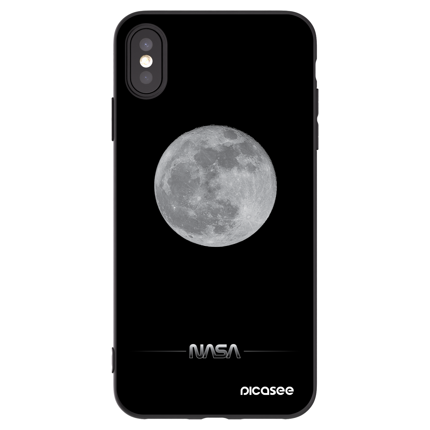 Picasee silikonový černý obal pro Apple iPhone XS Max - Moon Minimal