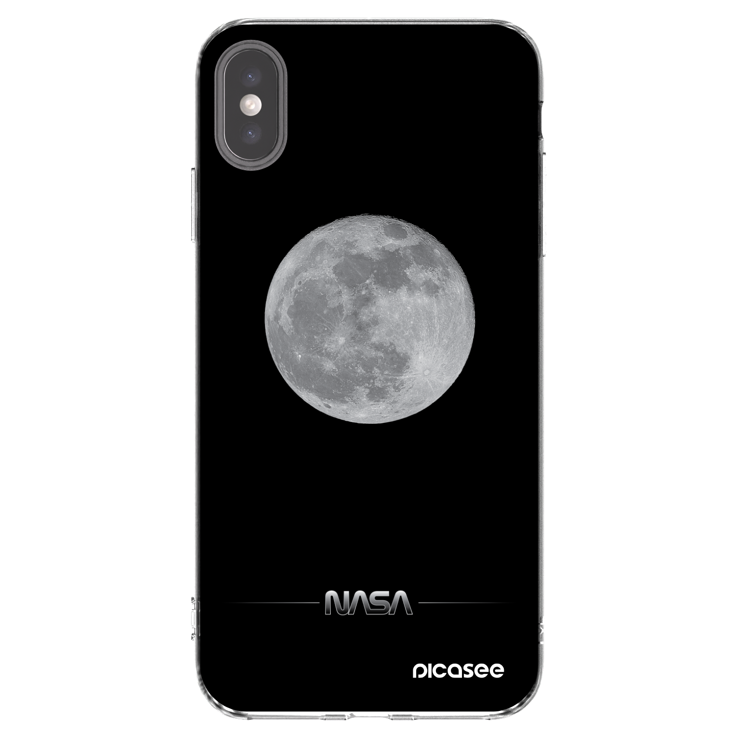 Picasee silikonový průhledný obal pro Apple iPhone XS Max - Moon Minimal