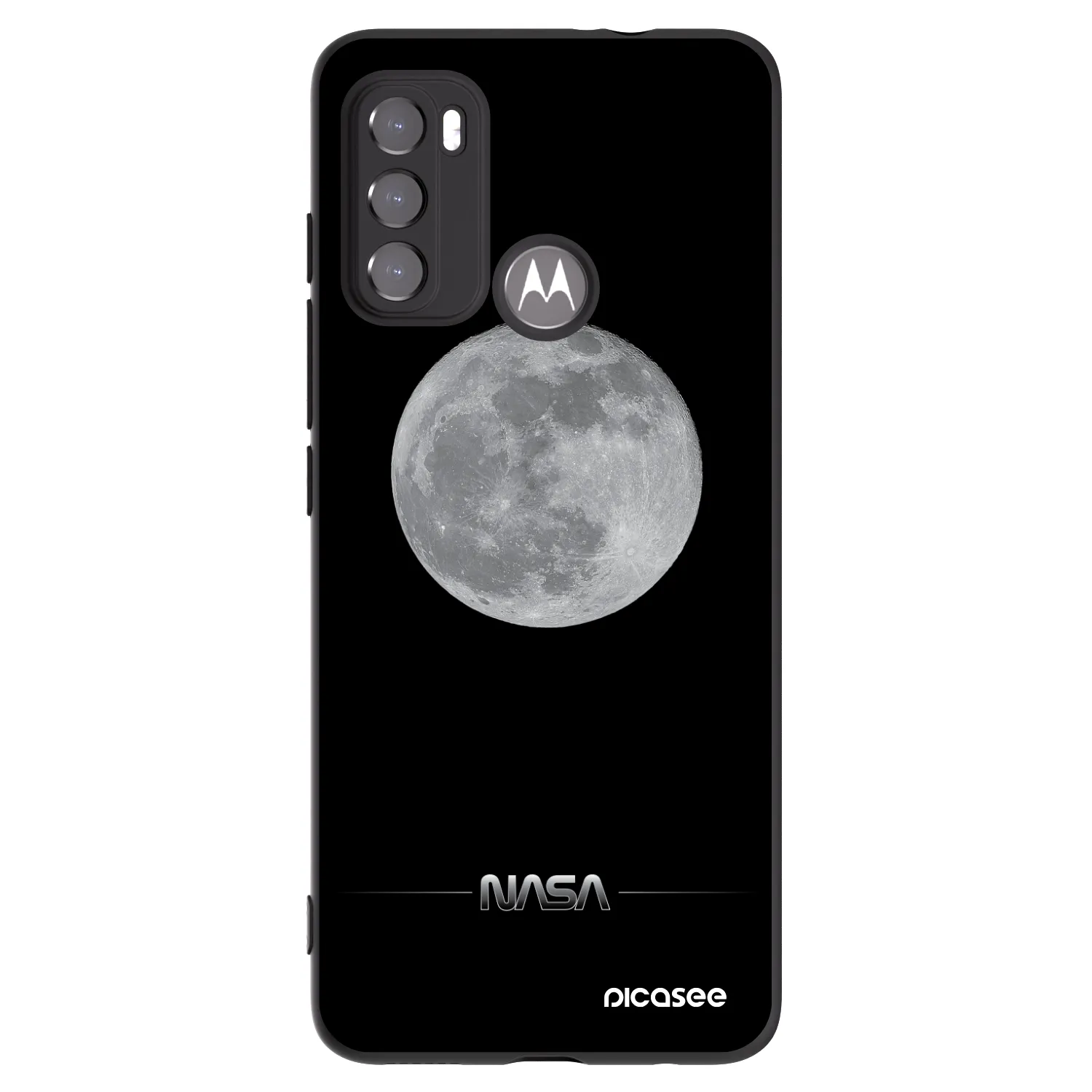 Picasee silikonový černý obal pro Motorola Moto G60 - Moon Minimal