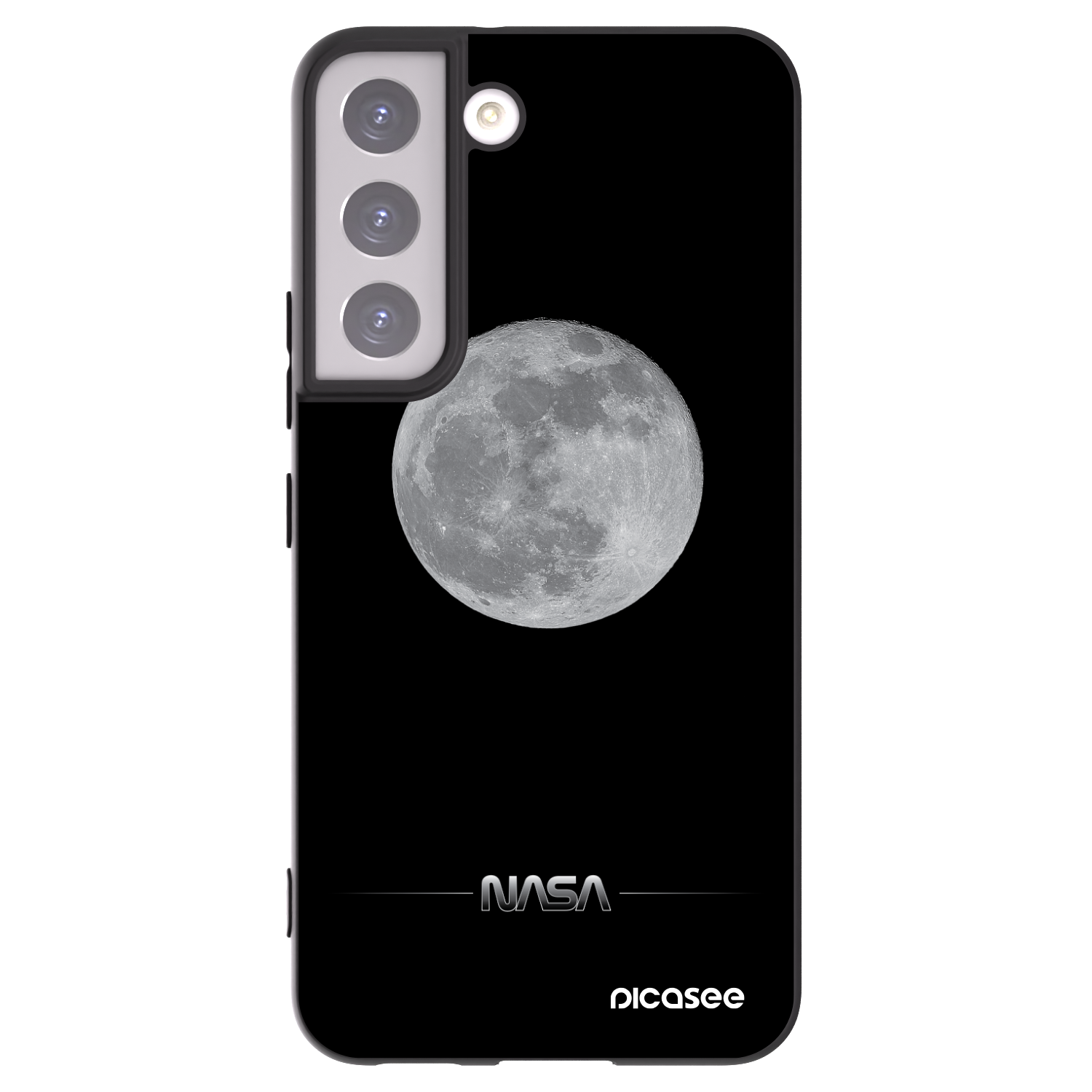 Picasee silikonový černý obal pro Samsung Galaxy S22 5G - Moon Minimal