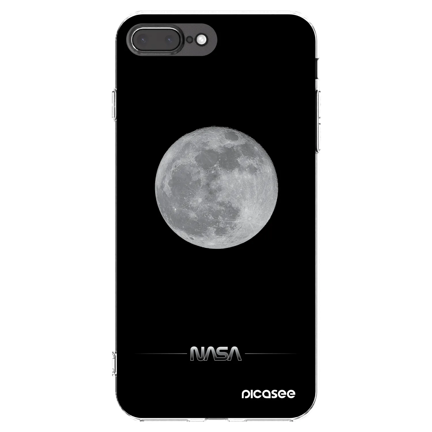 Picasee silikonový průhledný obal pro Apple iPhone 7 Plus - Moon Minimal