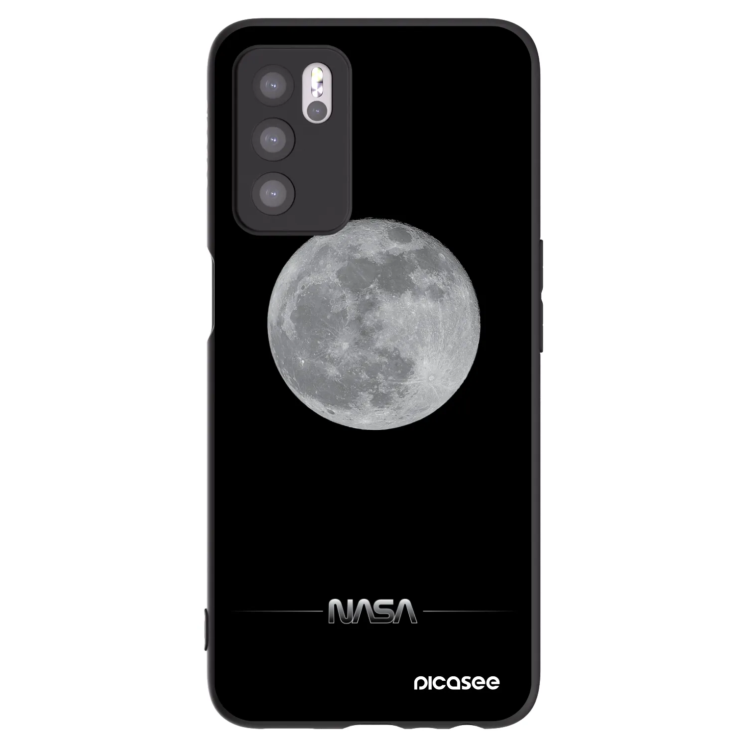 Picasee silikonový černý obal pro OPPO A16 - Moon Minimal