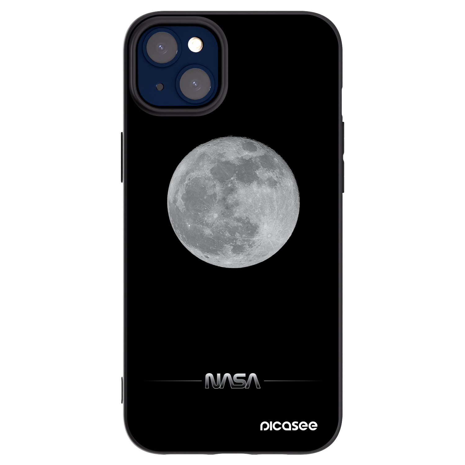 Picasee silikonový černý obal pro Apple iPhone 14 Plus - Moon Minimal