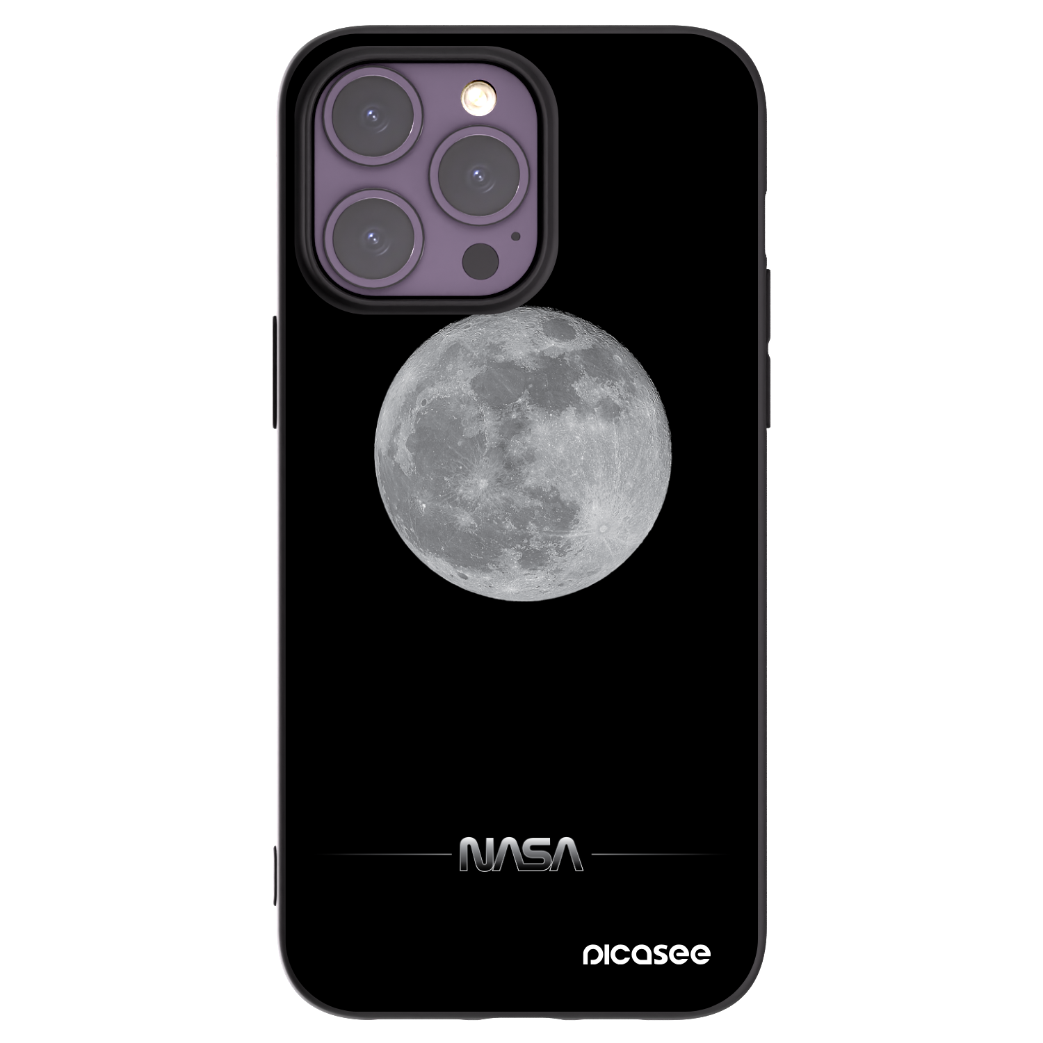 Picasee silikonový černý obal pro Apple iPhone 14 Pro Max - Moon Minimal