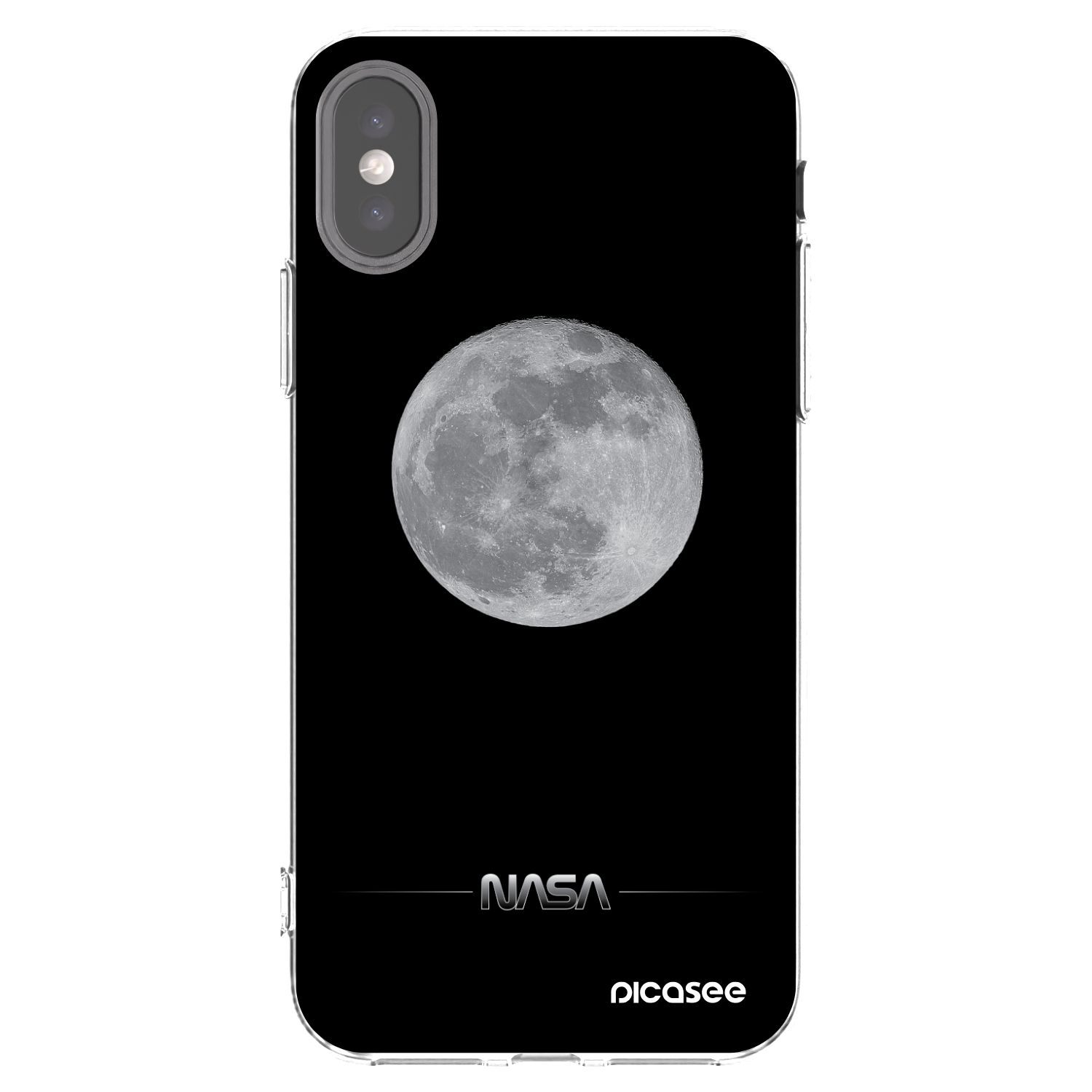Picasee silikonový průhledný obal pro Apple iPhone X/XS - Moon Minimal
