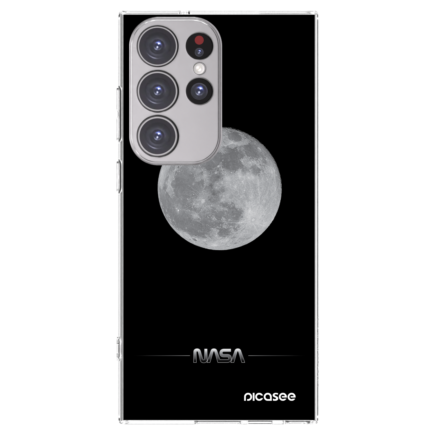 Picasee silikonový průhledný obal pro Samsung Galaxy S23 Ultra 5G - Moon Minimal