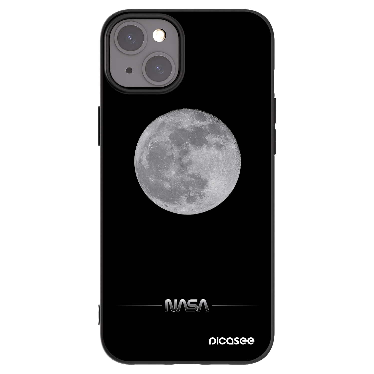 Picasee silikonový černý obal pro Apple iPhone 15 Plus - Moon Minimal