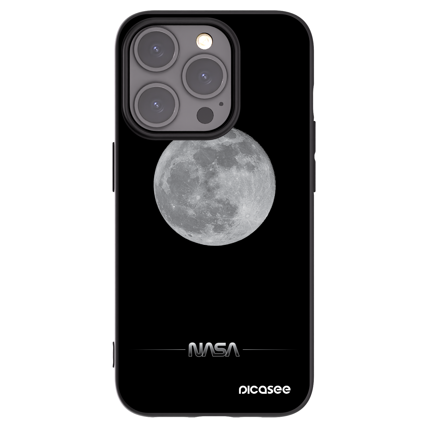 Picasee silikonový černý obal pro Apple iPhone 15 Pro - Moon Minimal