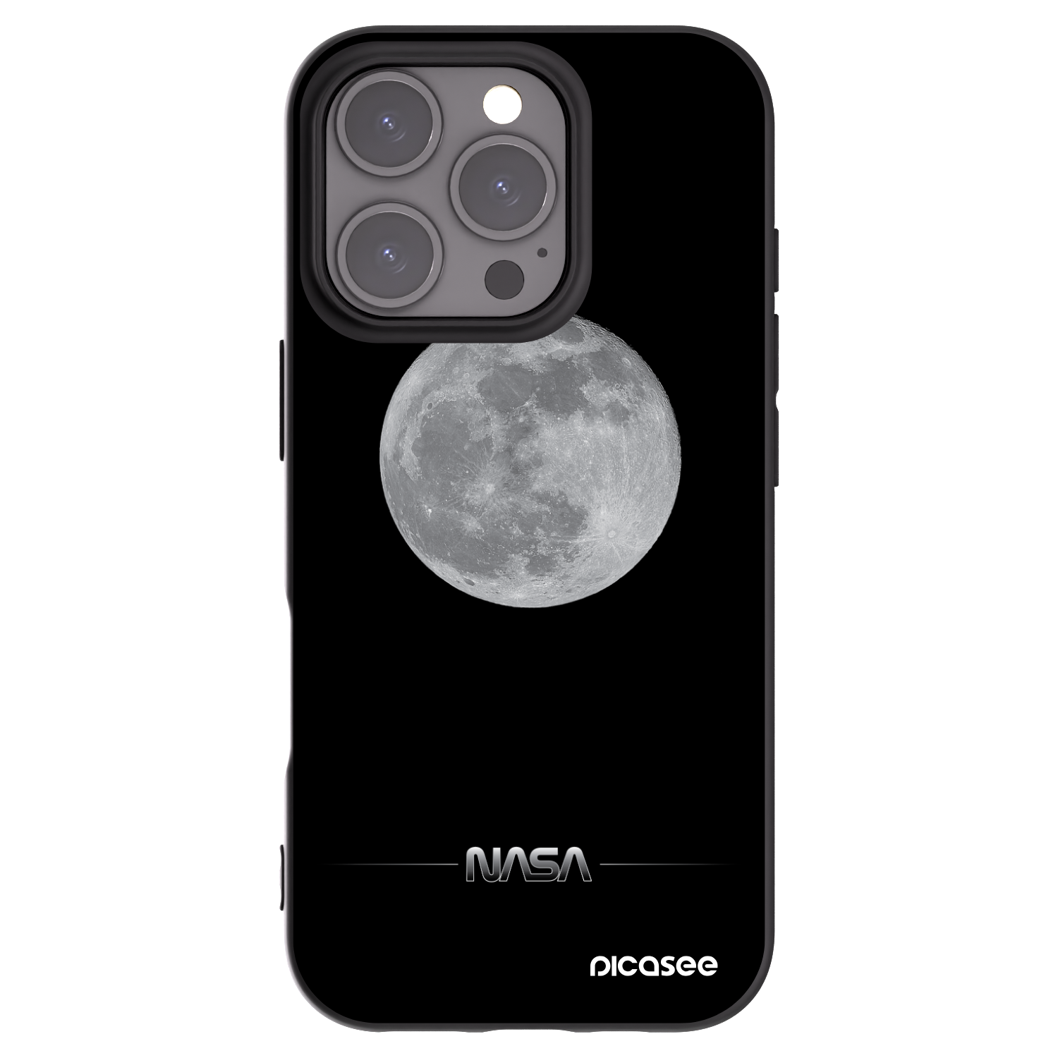 Picasee silikonový černý obal pro Apple iPhone 16 Pro - Moon Minimal