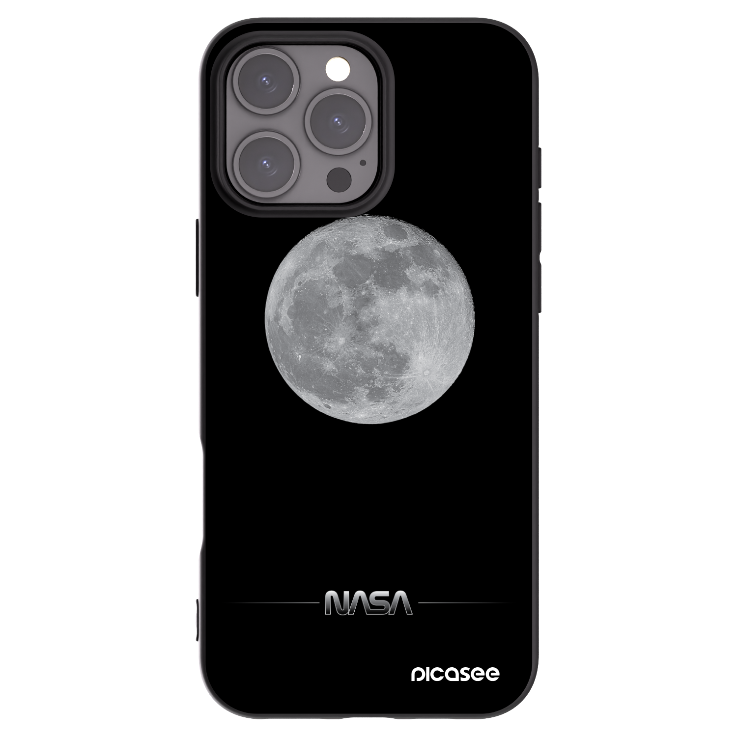 Picasee silikonový černý obal pro Apple iPhone 16 Pro Max - Moon Minimal