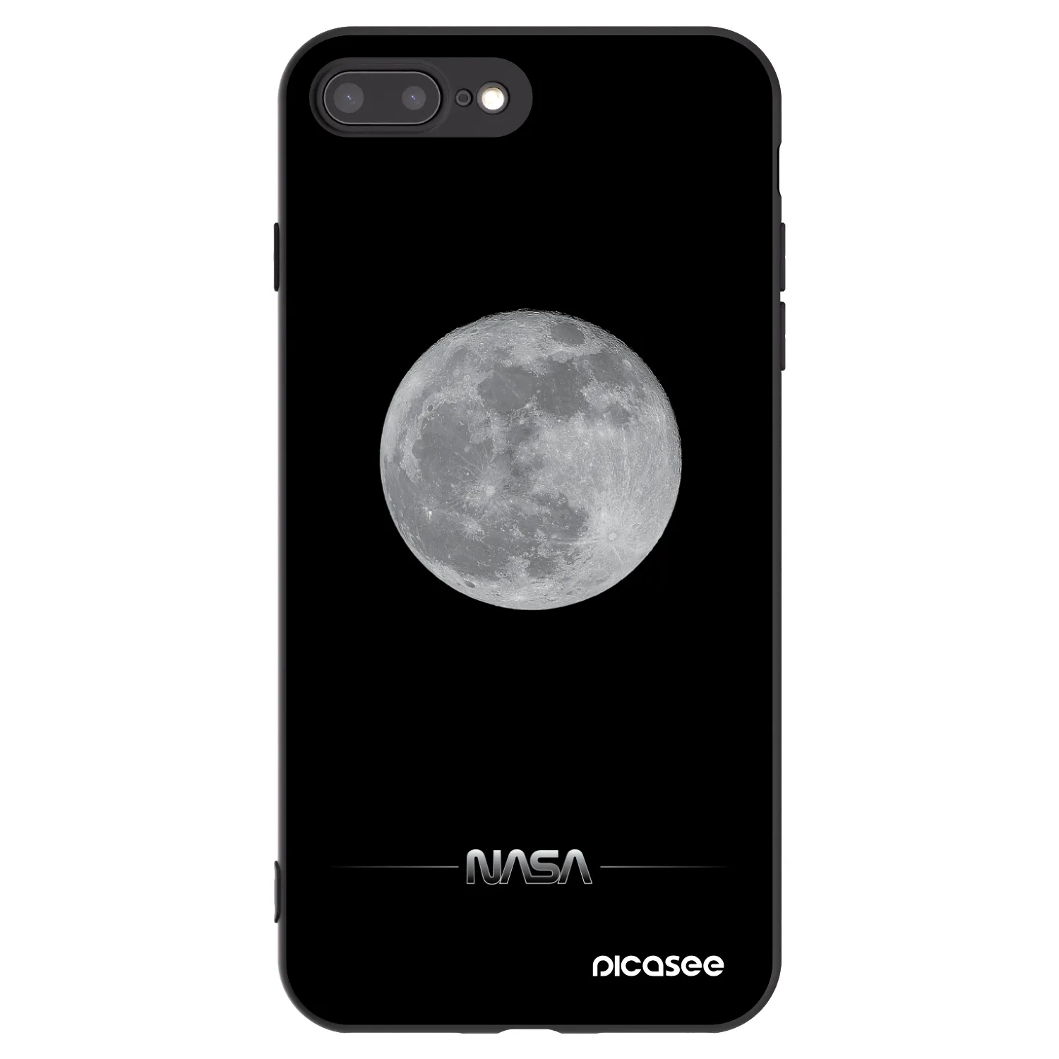 Picasee silikonový černý obal pro Apple iPhone 8 Plus - Moon Minimal