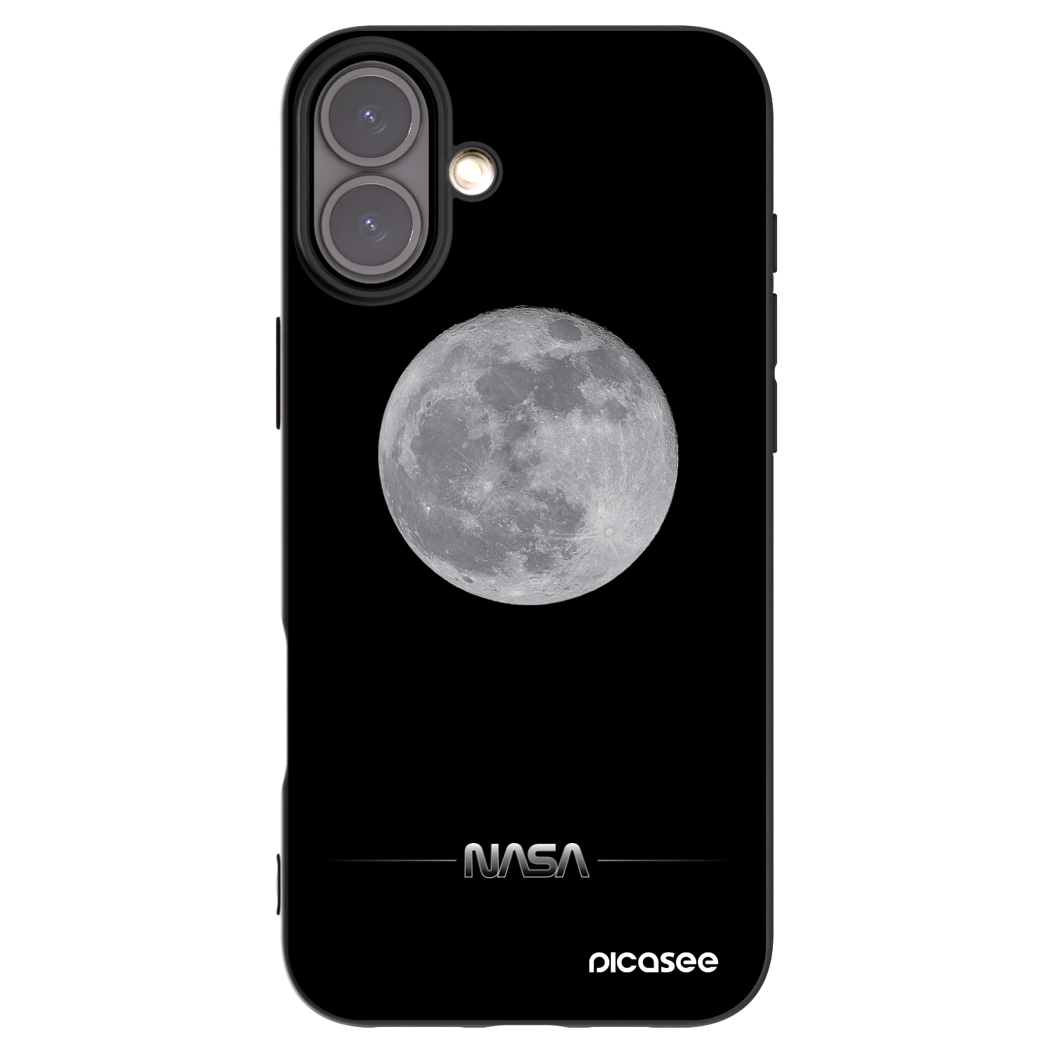 Picasee silikonový černý obal pro Apple iPhone 16 Plus - Moon Minimal