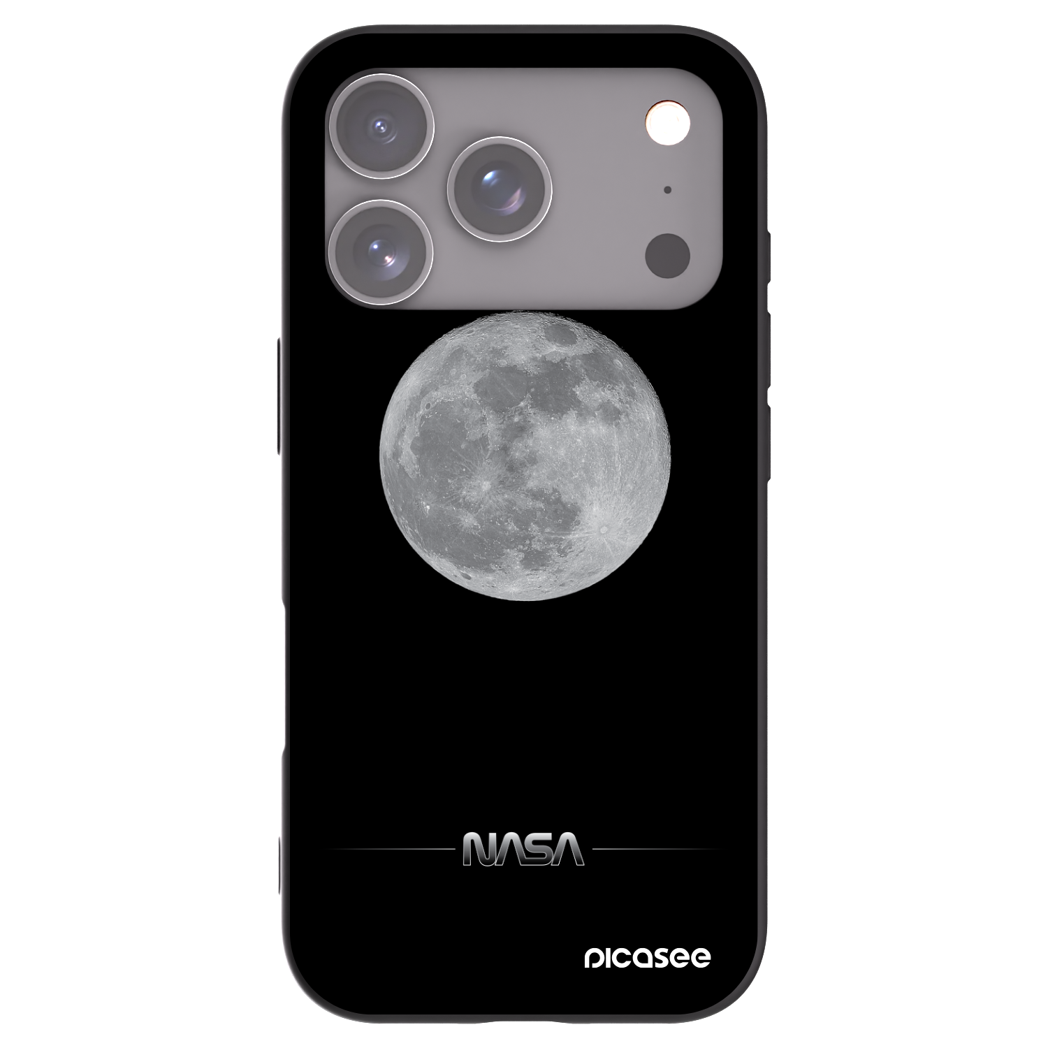 Picasee silikonový černý obal pro Apple iPhone 17 Pro - Moon Minimal