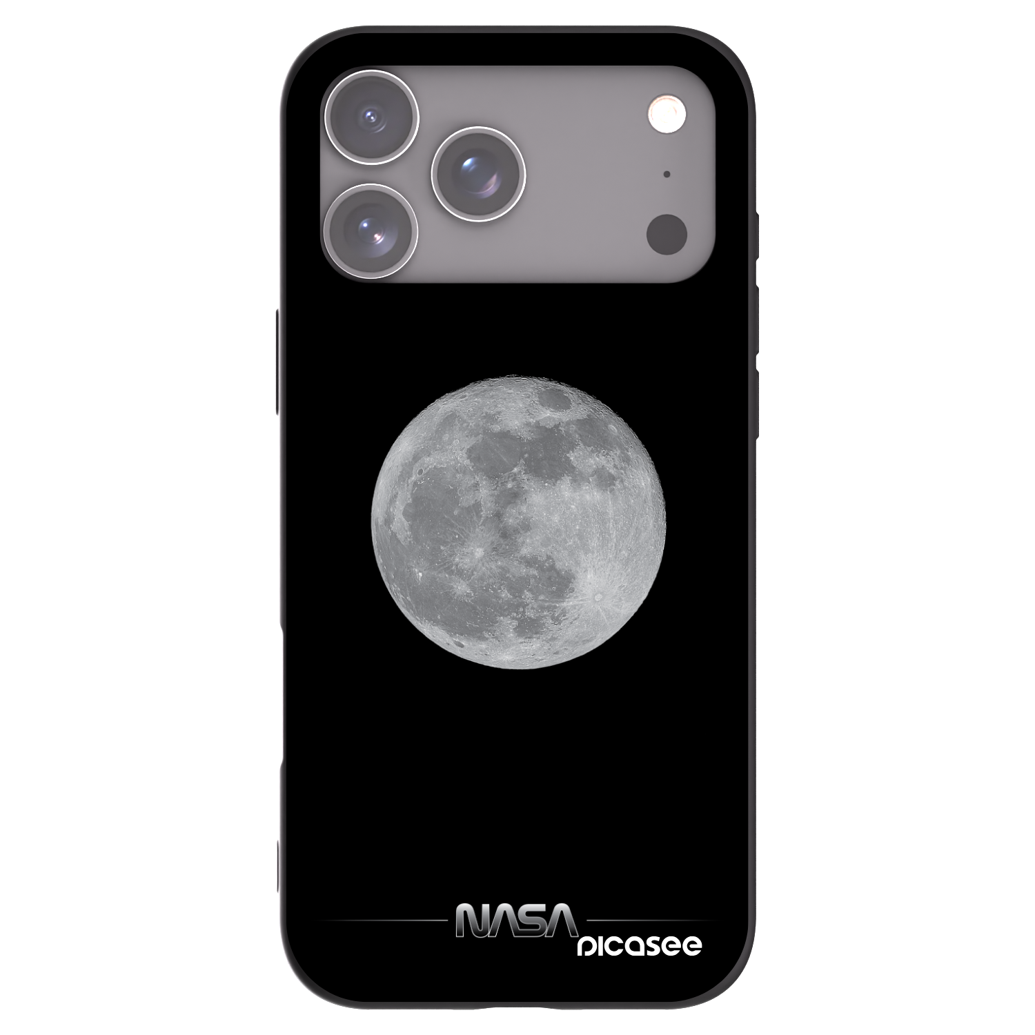 Picasee silikonový černý obal pro Apple iPhone 17 Pro Max - Moon Minimal