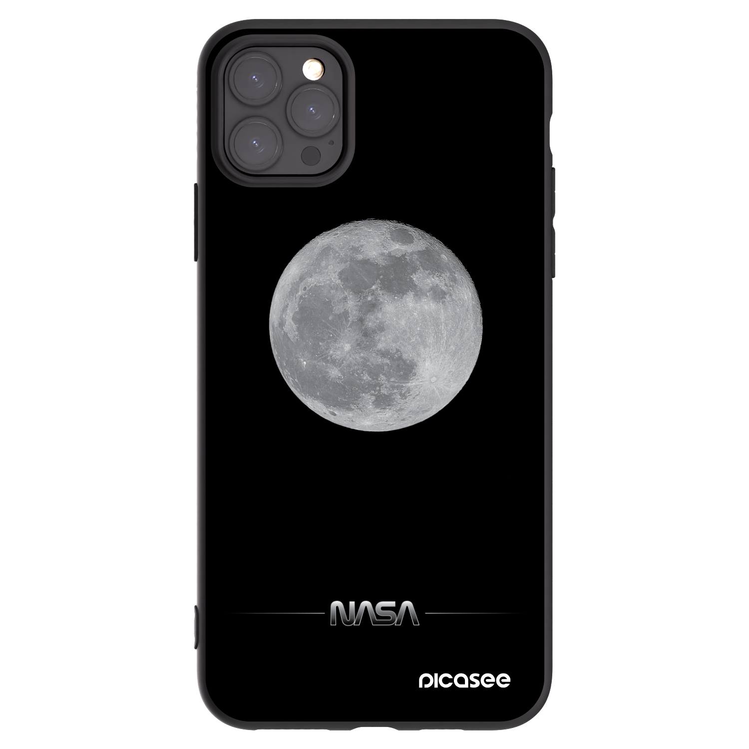 Picasee silikonový černý obal pro Apple iPhone 11 Pro Max - Moon Minimal