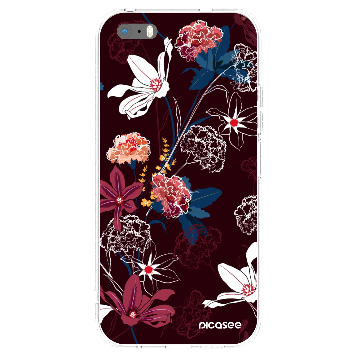 Picasee silikonový průhledný obal pro Apple iPhone 5/5S/SE - Dark Meadow