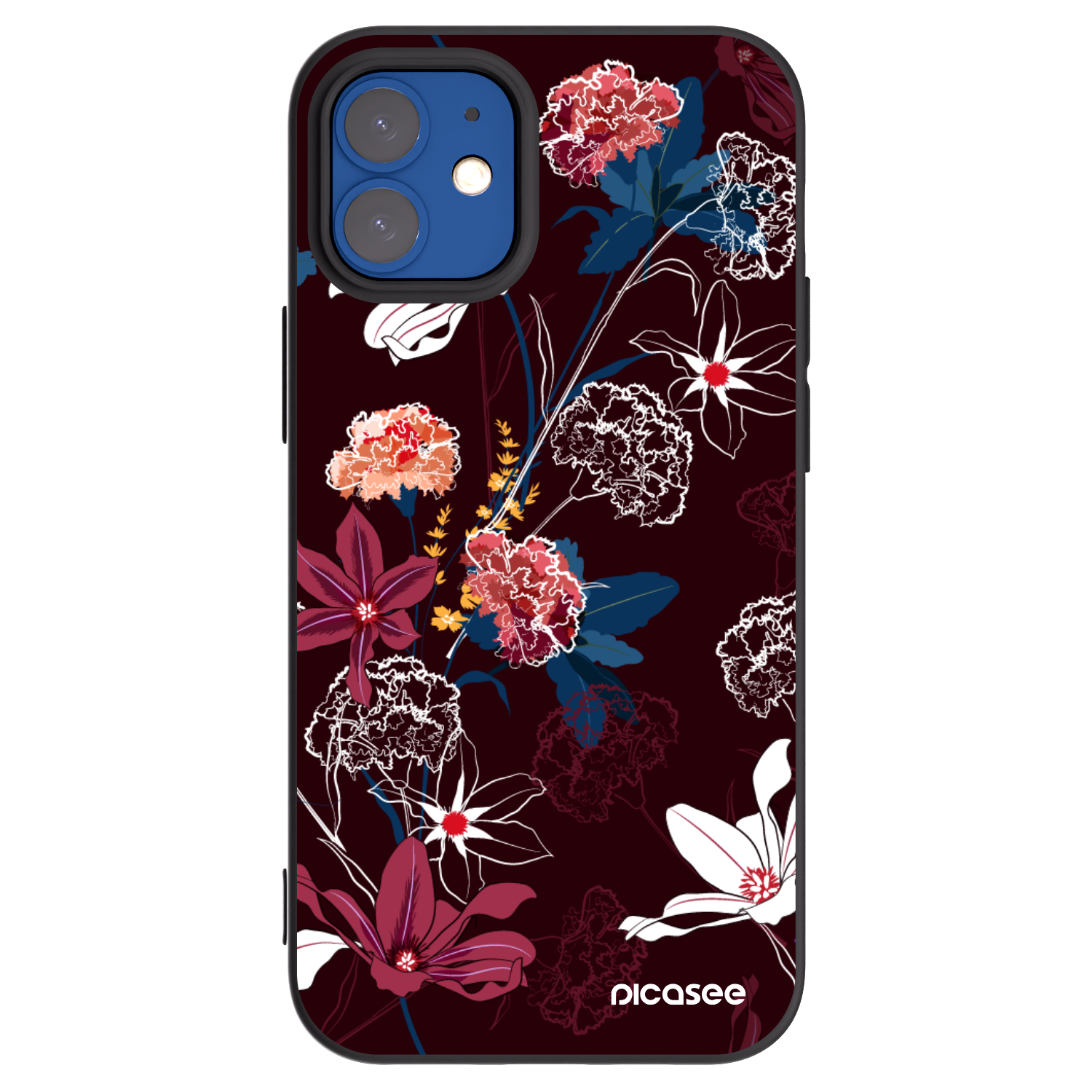 Picasee silikonový černý obal pro Apple iPhone 12 mini - Dark Meadow