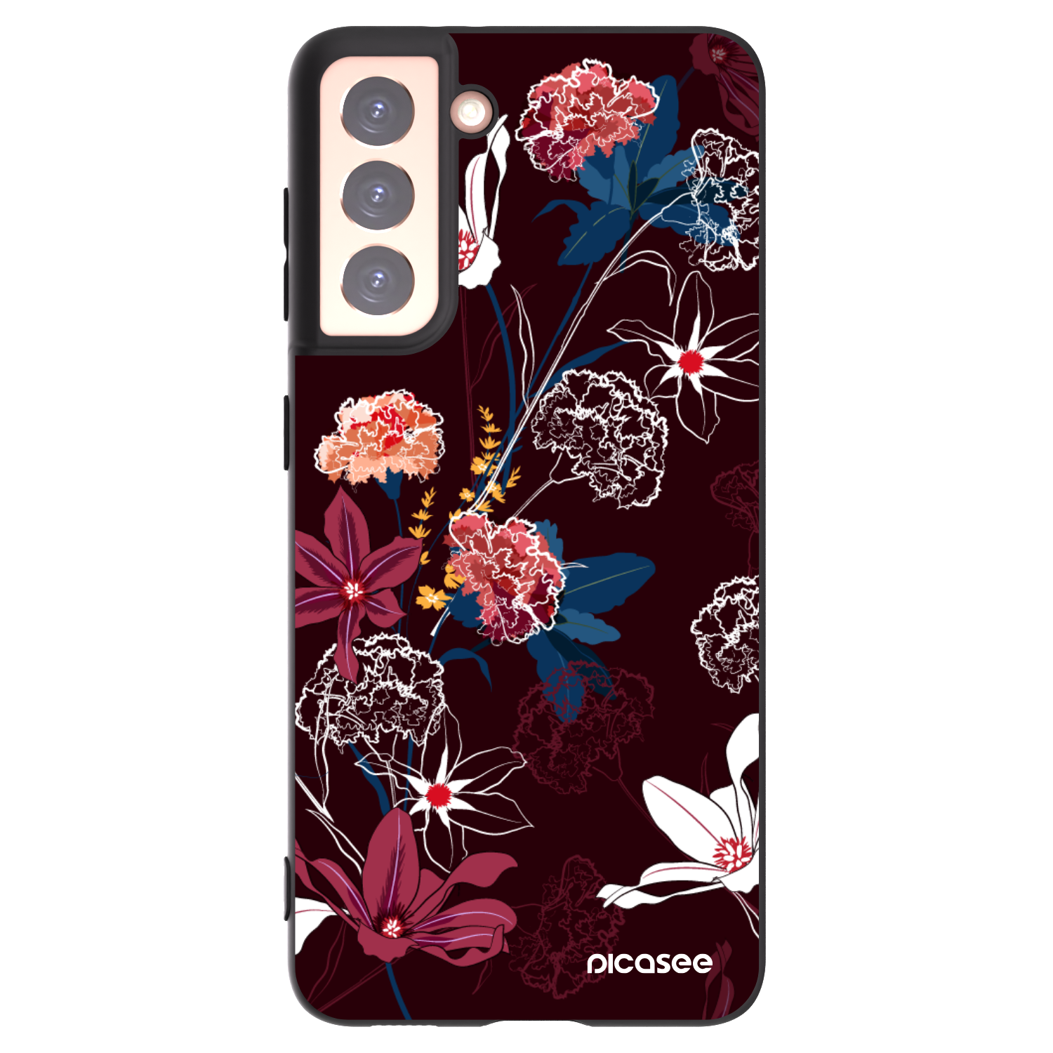 Picasee silikonový černý obal pro Samsung Galaxy S21 5G G991B - Dark Meadow