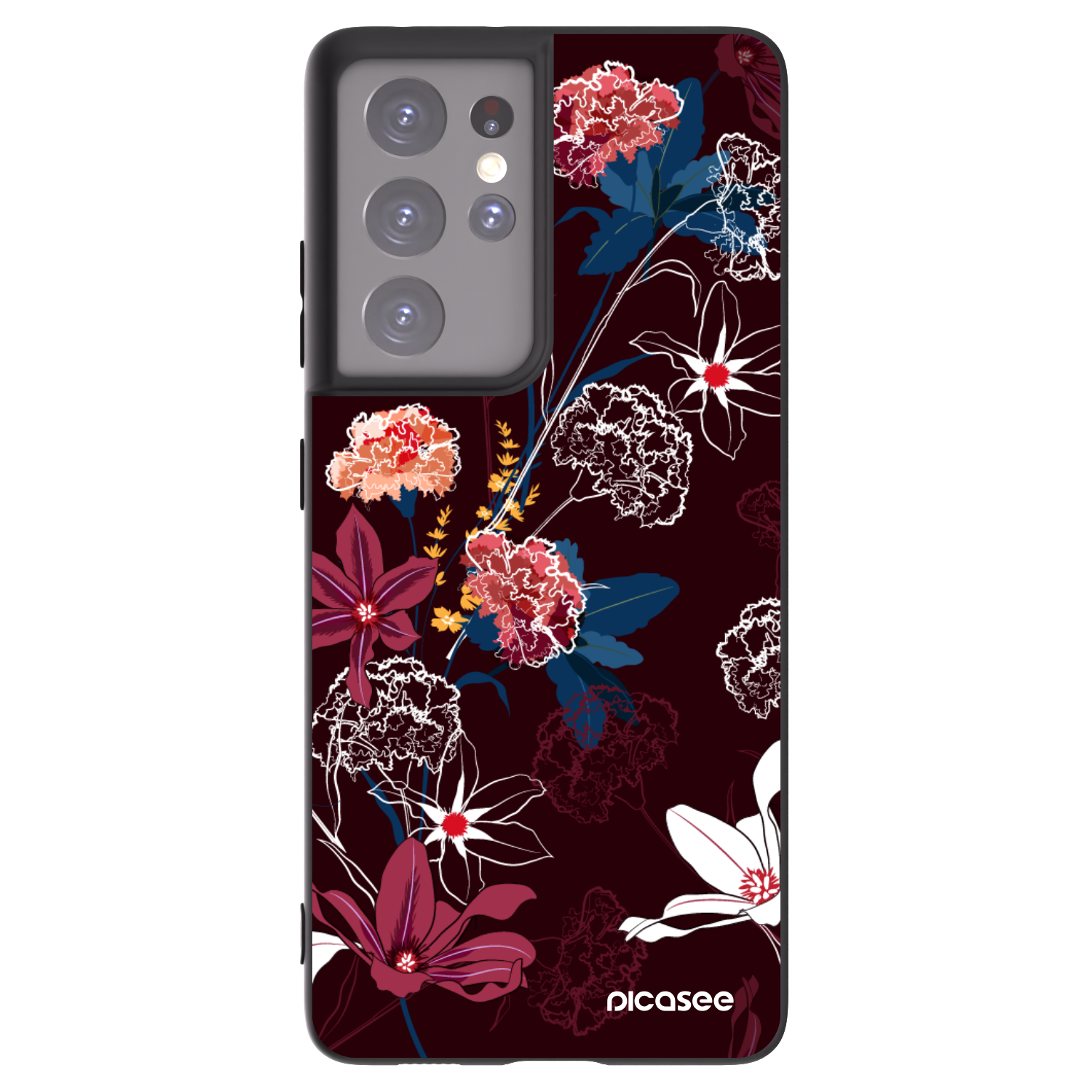 Picasee silikonový černý obal pro Samsung Galaxy S21 Ultra 5G G998B - Dark Meadow