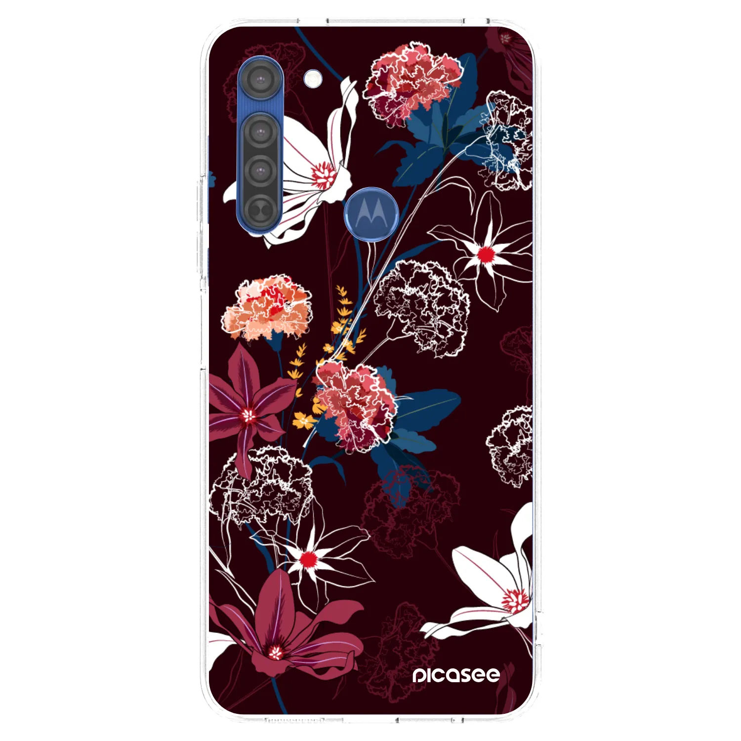 Picasee silikonový průhledný obal pro Motorola Moto G8 - Dark Meadow