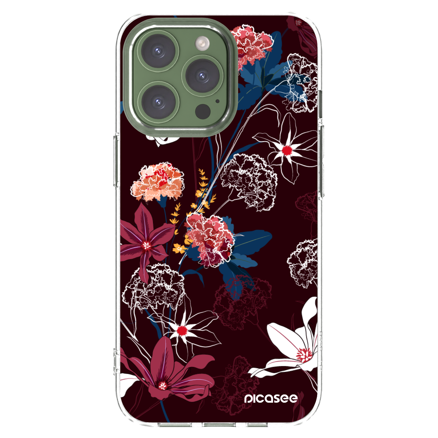 Picasee silikonový průhledný obal pro Apple iPhone 13 Pro - Dark Meadow