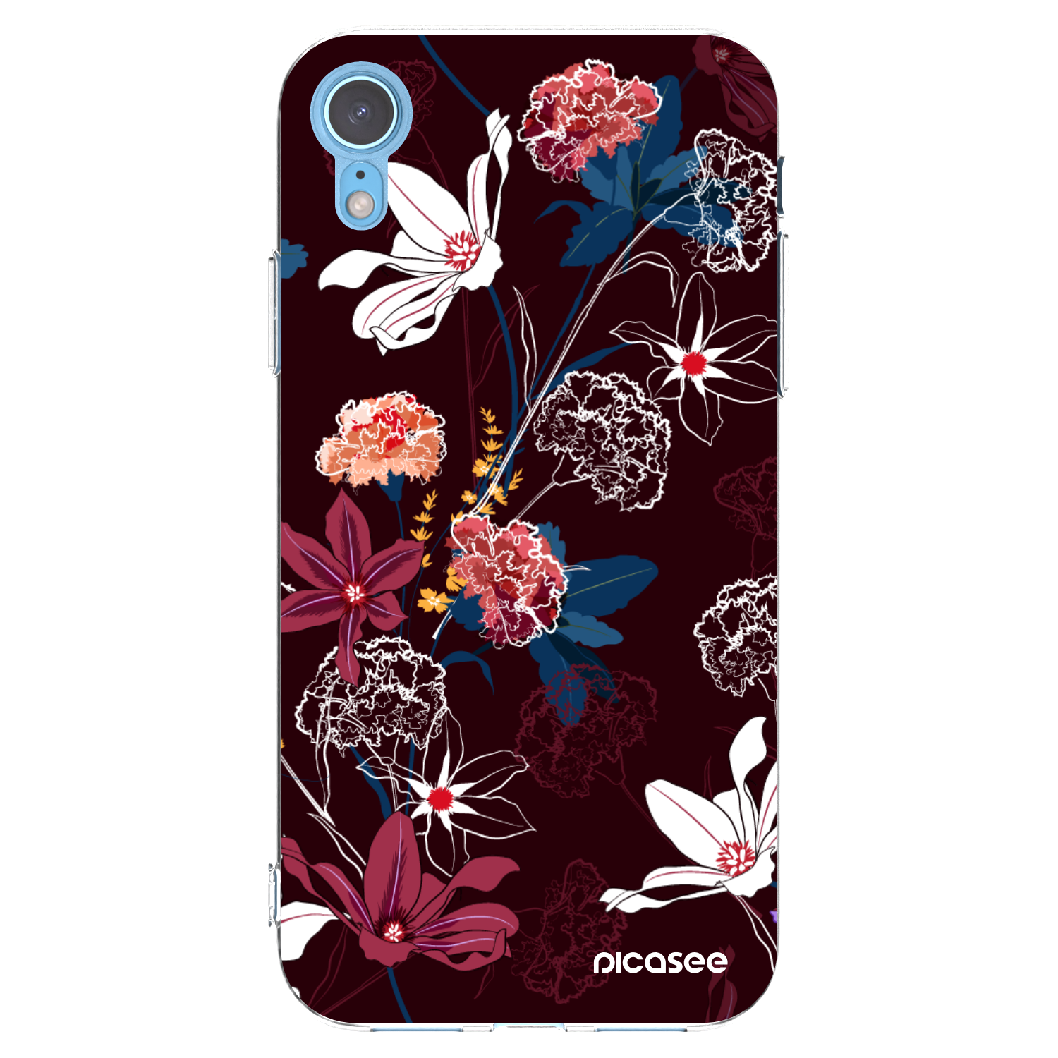 Picasee silikonový průhledný obal pro Apple iPhone XR - Dark Meadow