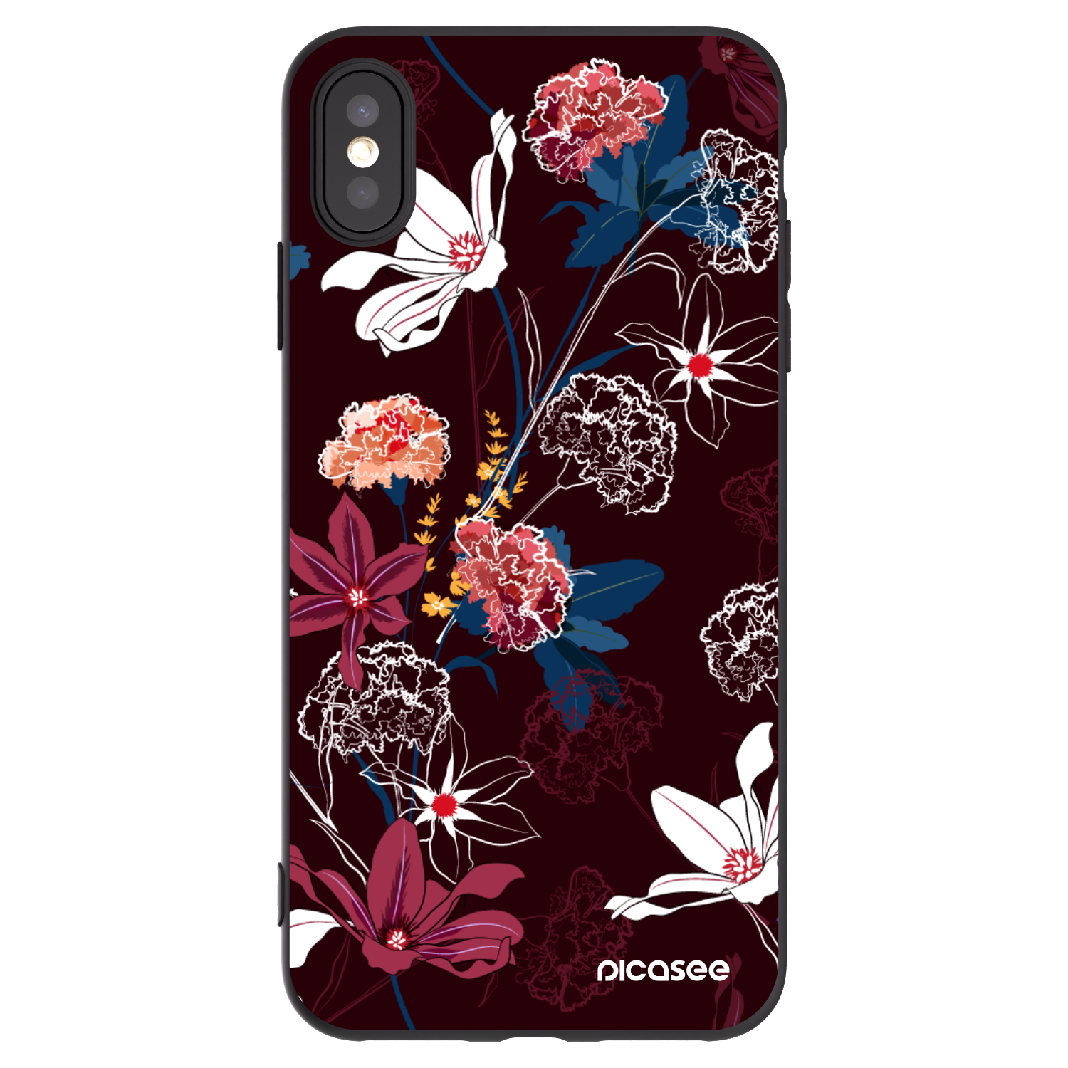 Picasee silikonový černý obal pro Apple iPhone XS Max - Dark Meadow