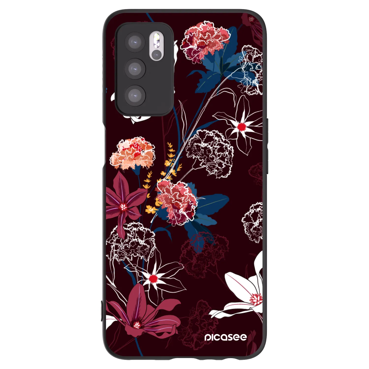 Picasee silikonový černý obal pro OPPO A16s - Dark Meadow