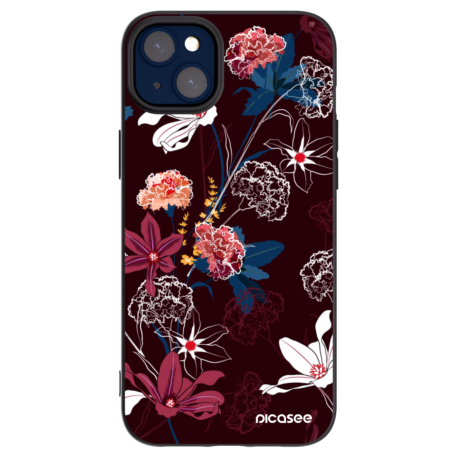 Picasee silikonový černý obal pro Apple iPhone 14 Plus - Dark Meadow