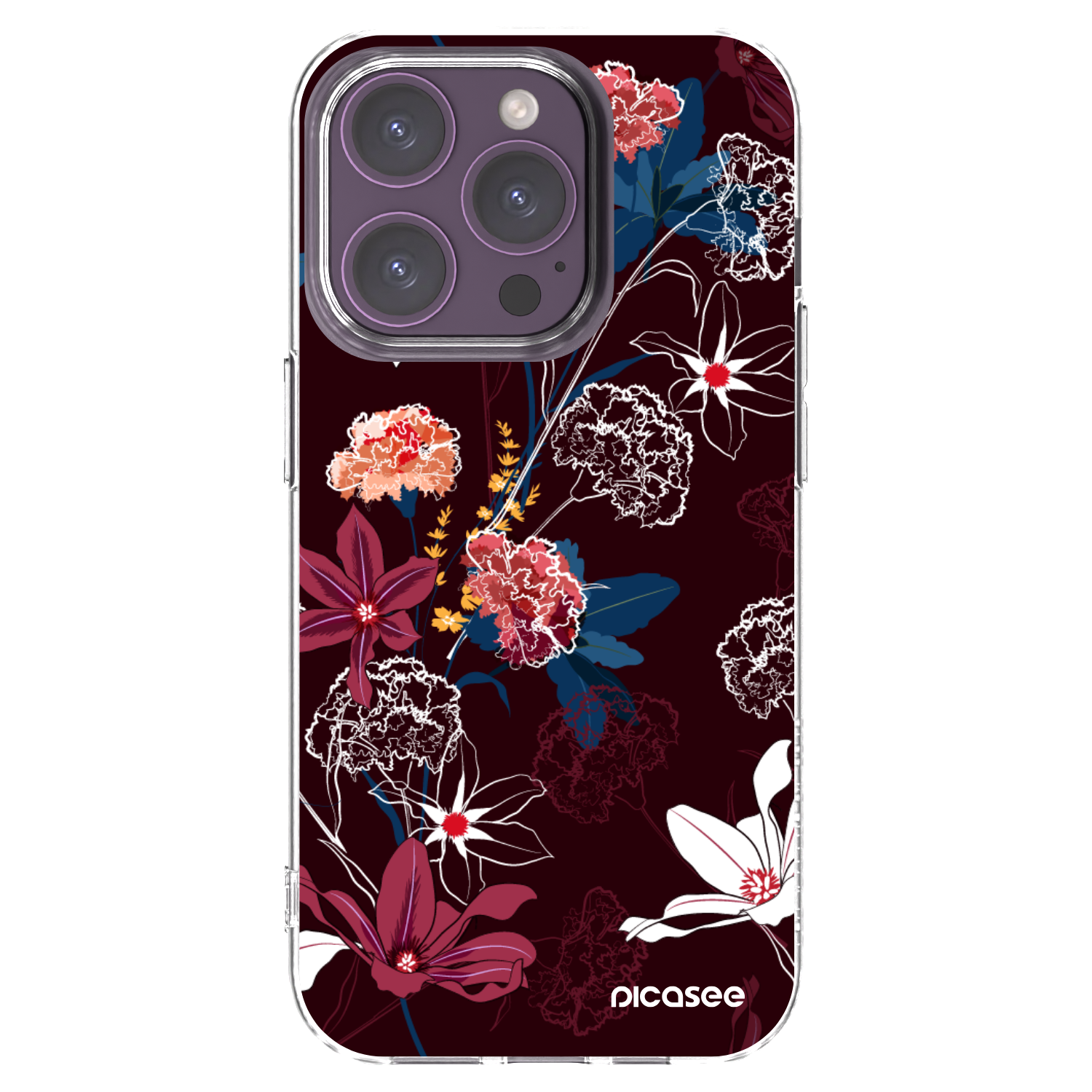 Picasee silikonový průhledný obal pro Apple iPhone 14 Pro - Dark Meadow