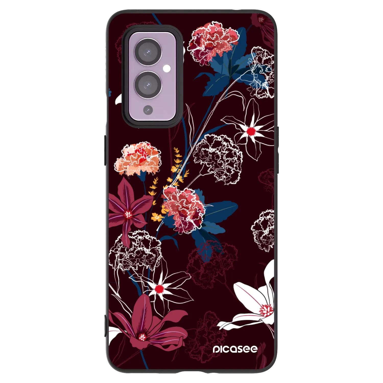 Picasee silikonový černý obal pro OnePlus 9 - Dark Meadow