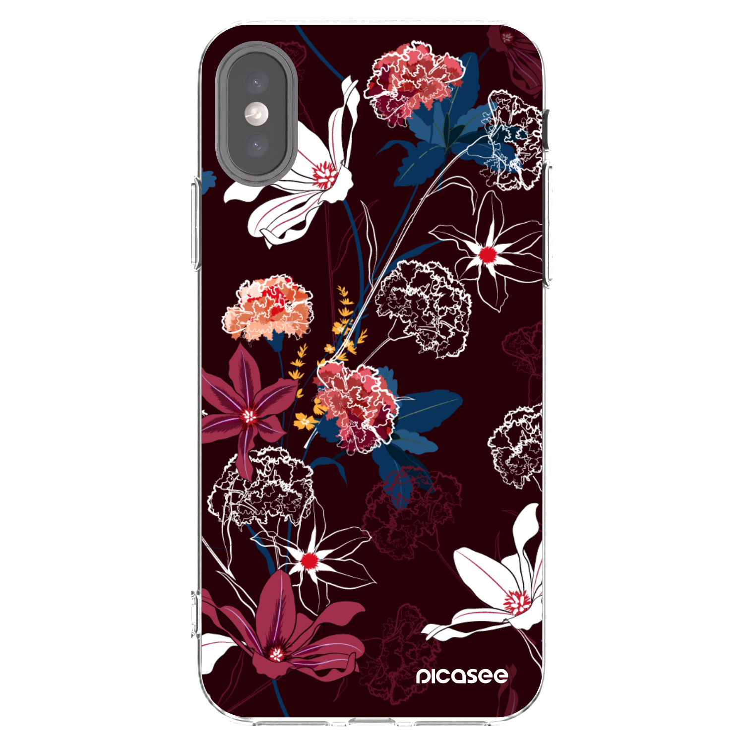Picasee silikonový průhledný obal pro Apple iPhone X/XS - Dark Meadow