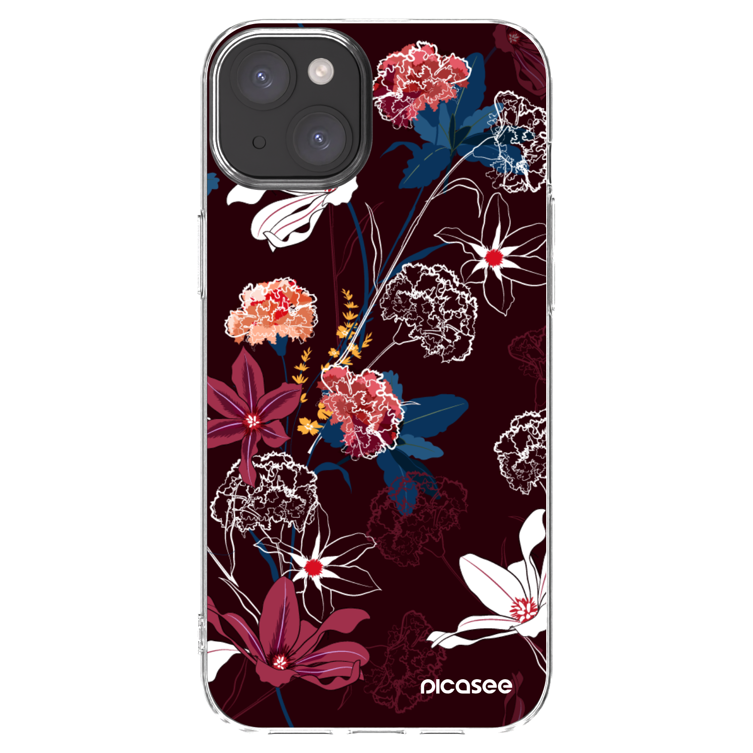 Picasee silikonový průhledný obal pro Apple iPhone 15 Plus - Dark Meadow