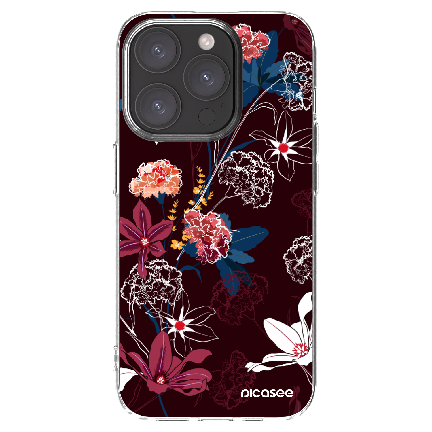 Picasee silikonový průhledný obal pro Apple iPhone 15 Pro - Dark Meadow
