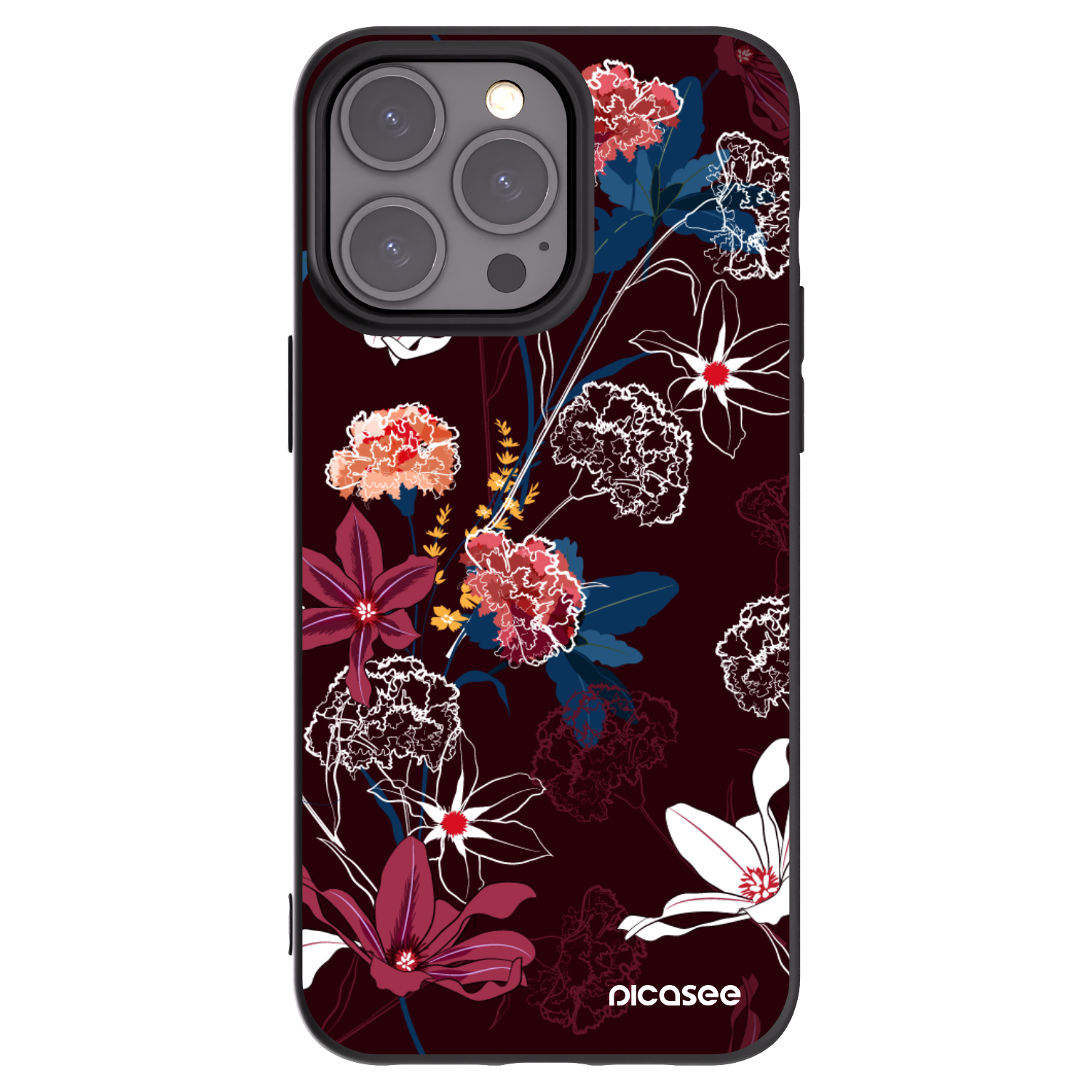 Picasee silikonový černý obal pro Apple iPhone 15 Pro Max - Dark Meadow