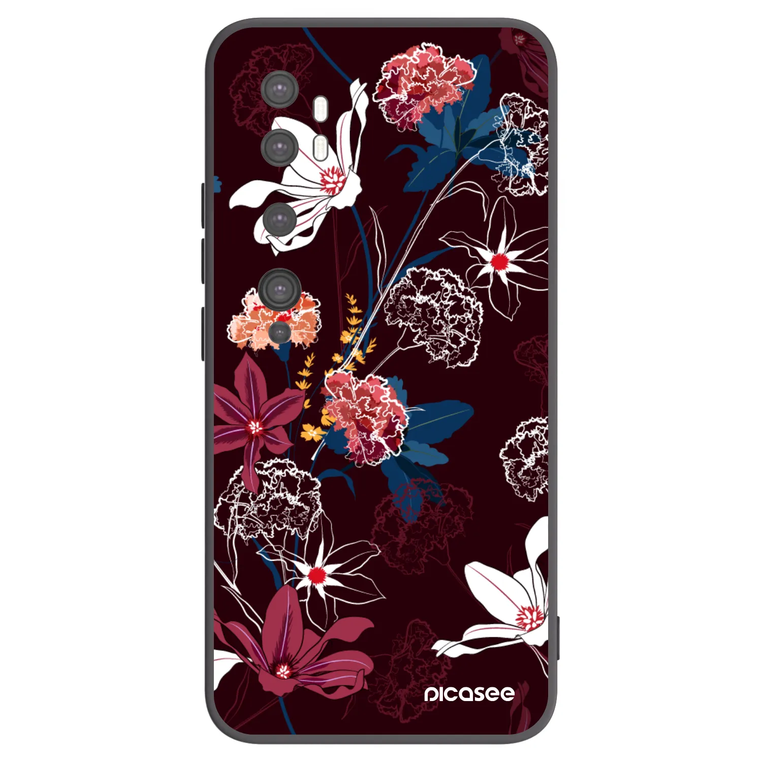 Picasee silikonový černý obal pro Xiaomi Mi Note 10 (Pro) - Dark Meadow