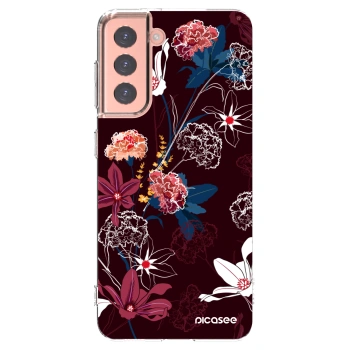 Picasee silikonový průhledný obal pro Samsung Galaxy S21 5G G991B - Dark Meadow