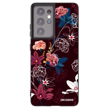 Picasee silikonový černý obal pro Samsung Galaxy S21 Ultra 5G G998B - Dark Meadow