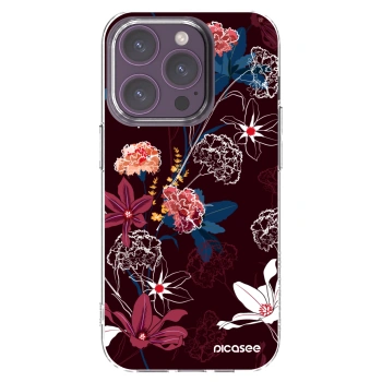 Picasee silikonový průhledný obal pro Apple iPhone 14 Pro - Dark Meadow