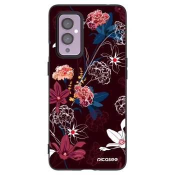 Picasee silikonový černý obal pro OnePlus 9 - Dark Meadow