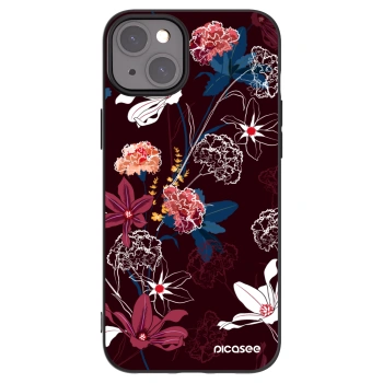 Picasee silikonový černý obal pro Apple iPhone 15 Plus - Dark Meadow