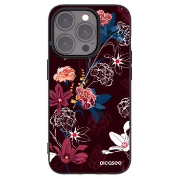 Picasee silikonový černý obal pro Apple iPhone 15 Pro - Dark Meadow